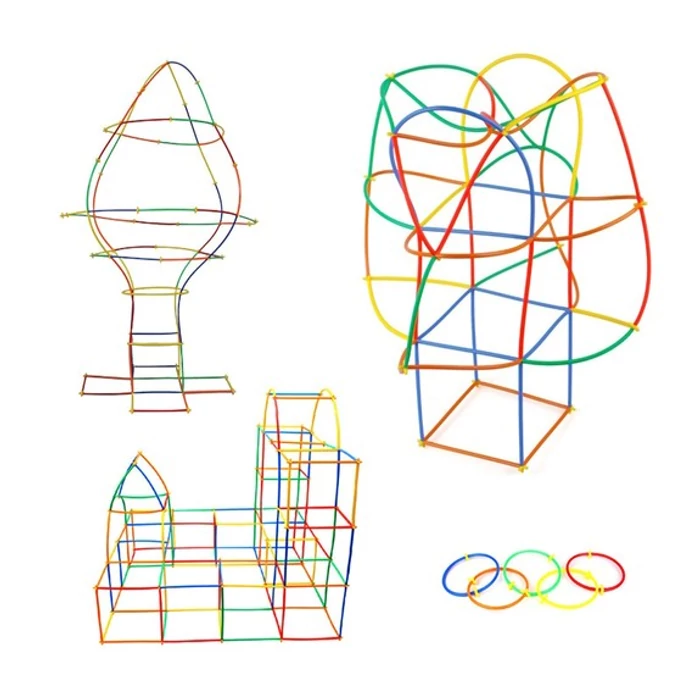 Szívószál építő készlet 408 db