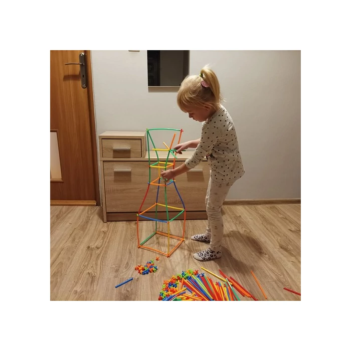 Szívószál építő készlet 408 db