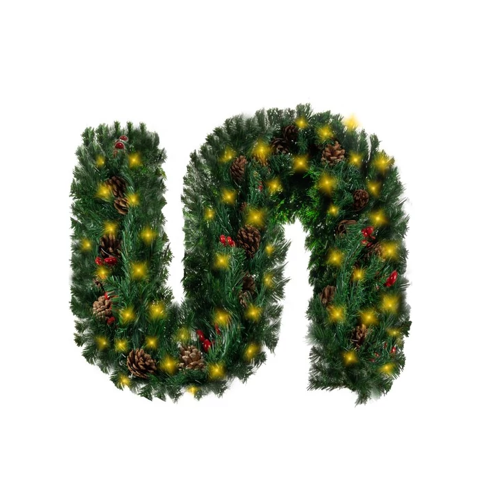 Ruhhy műfenyő girland 2.7 m LED fényekkel