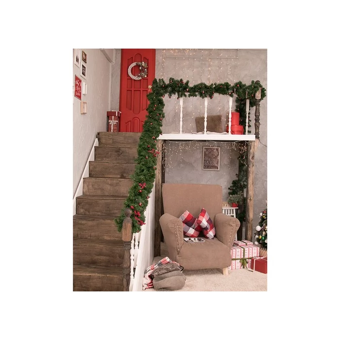 Ruhhy műfenyő girland 2.7 m LED fényekkel