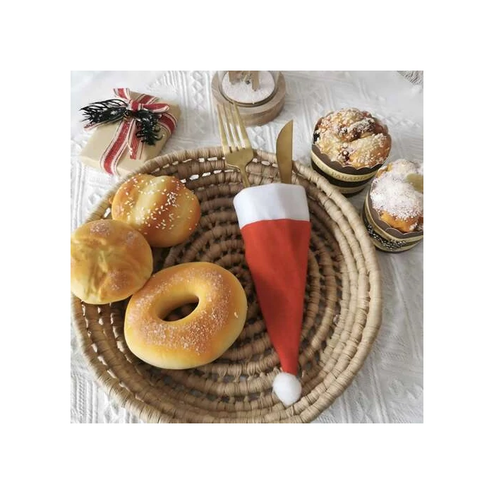 Karácsonyi evőeszköz tartó 12 részes - Mikulássapka