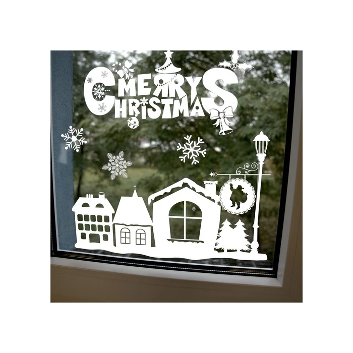 Karácsonyi ablakmatricák város