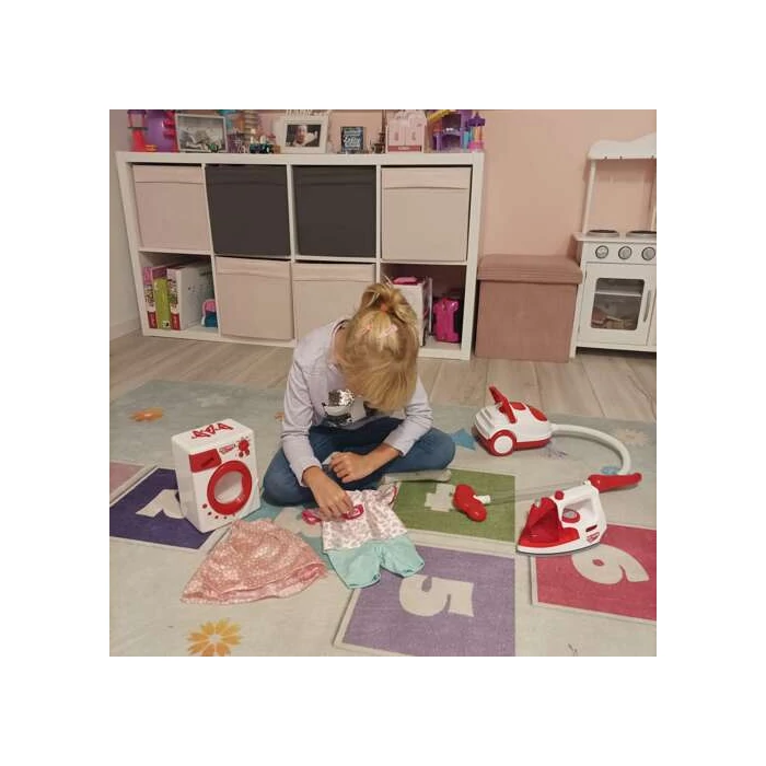 3 az 1-ben háztartási gépek gyerekeknek: porszívó, vasaló, mosógép