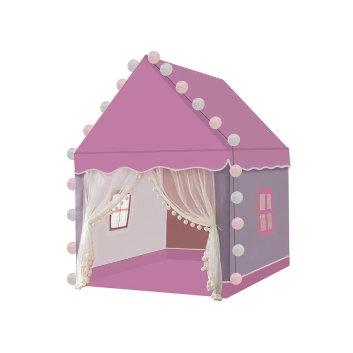 Játszósátor világítással, rózsaszín