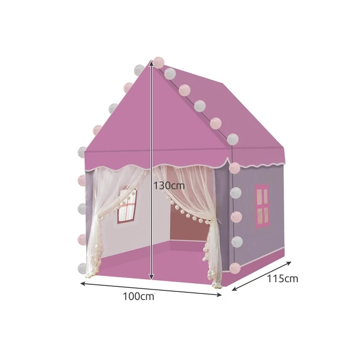 Játszósátor világítással, rózsaszín