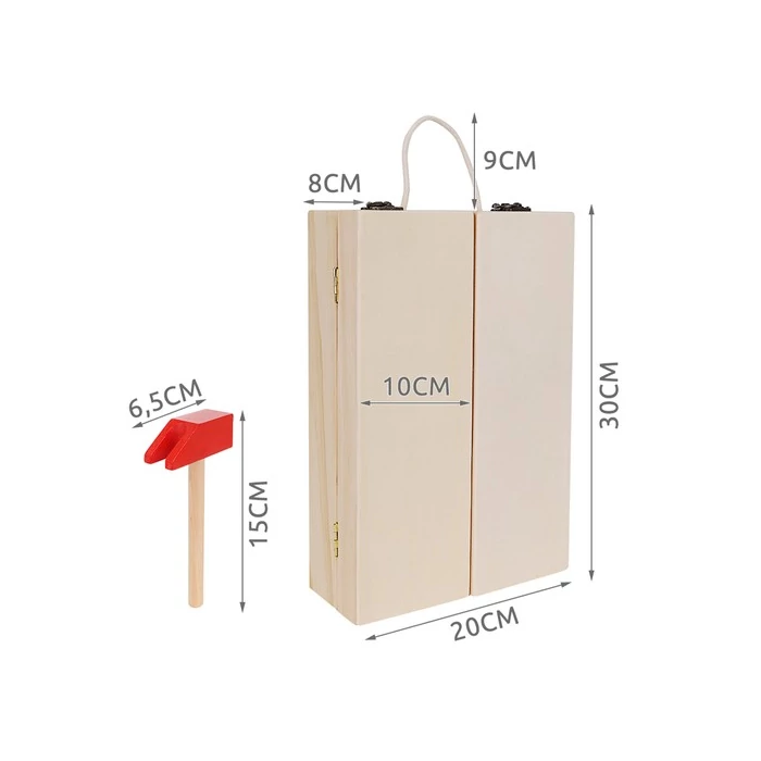 Gyermek fa szerszámkészlet + doboz
