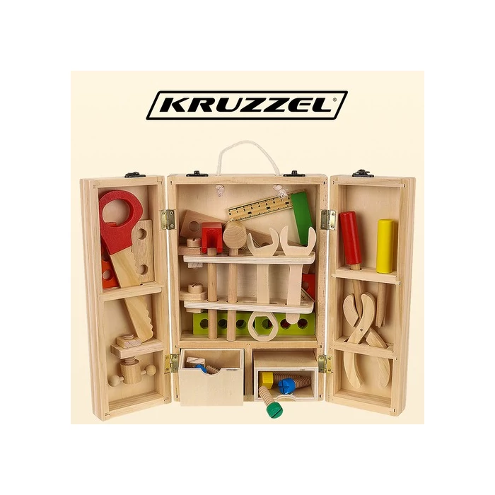 Gyermek fa szerszámkészlet + doboz