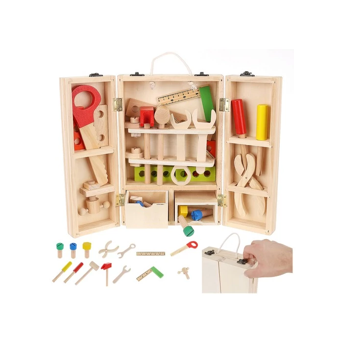 Gyermek fa szerszámkészlet + doboz