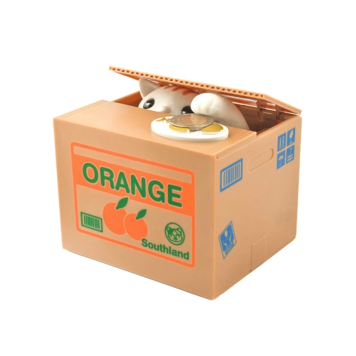 Interaktív malacpersely cica - érmés tolvaj