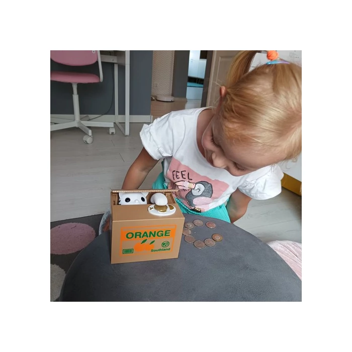 Interaktív malacpersely cica - érmés tolvaj