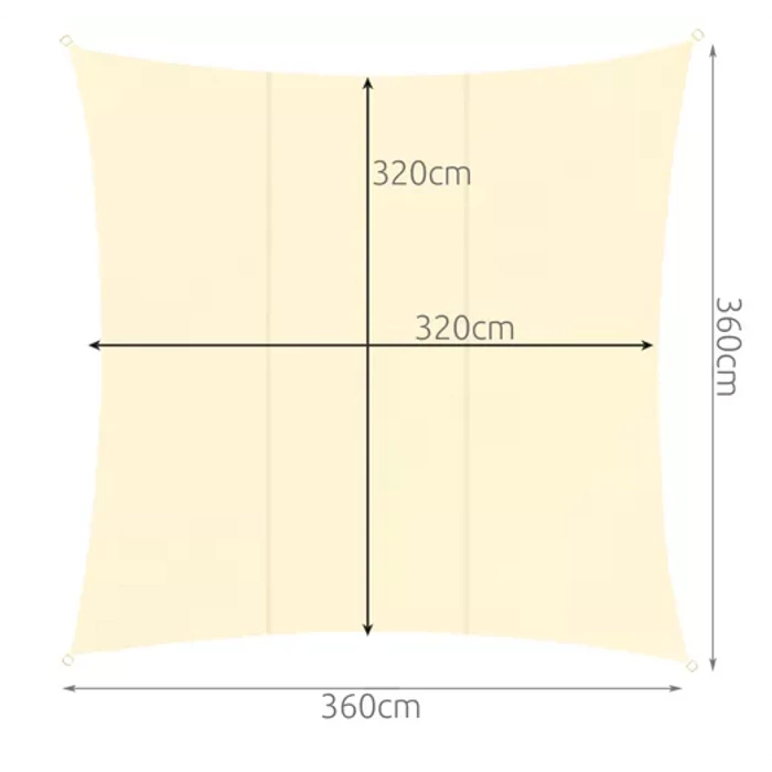 Napvitorla 3,6 x 3,6 m bézs