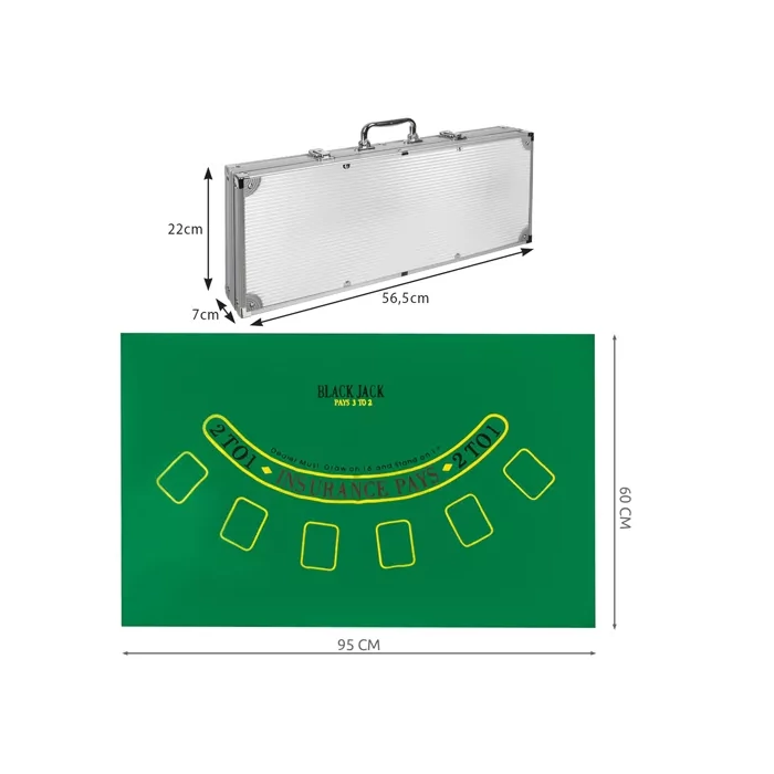 Póker készlet tokban, 500 zseton