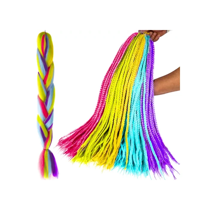Szintetikus hajfonat szivárvány