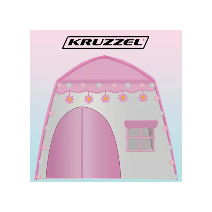 Rózsaszín gyermeksátor fényekkel