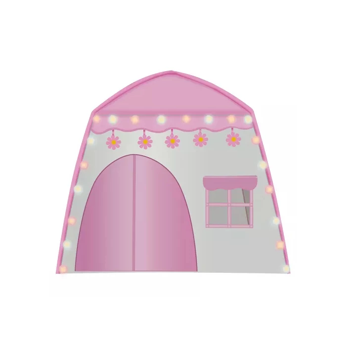 Rózsaszín gyermeksátor fényekkel