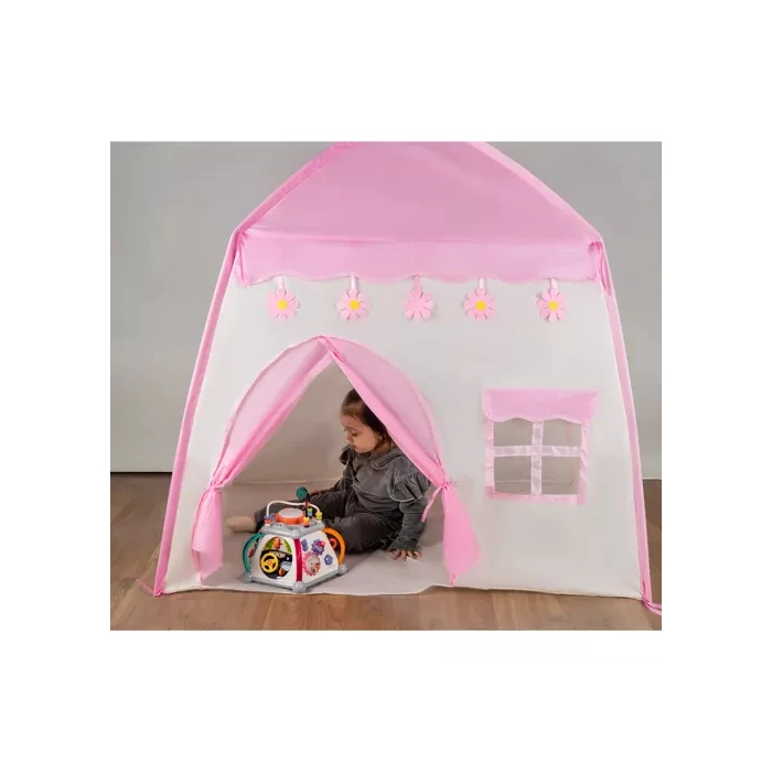 Rózsaszín gyermeksátor fényekkel