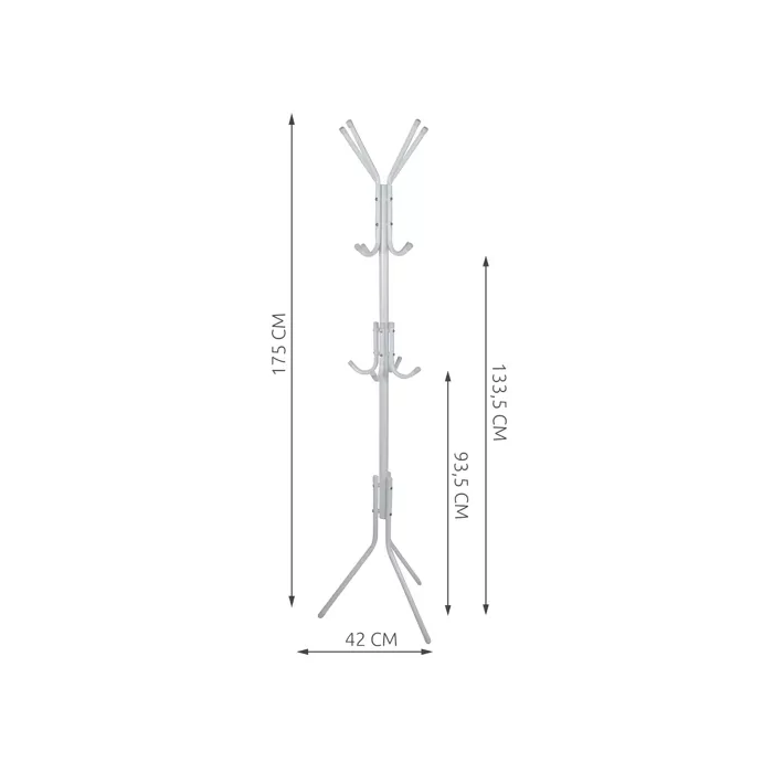 Álló ruhafogas 170cm fehér