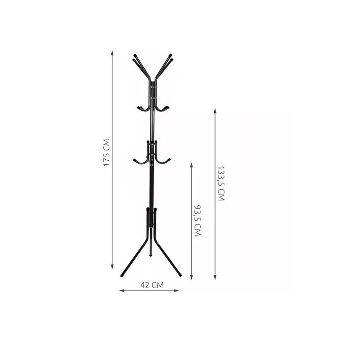 Álló ruhafogas 170cm fekete