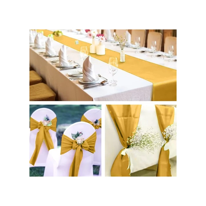 Arany szatén asztali futó 900x36cm 