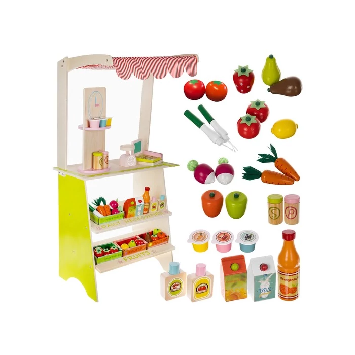 Fa piaci stand kiegészítőkkel