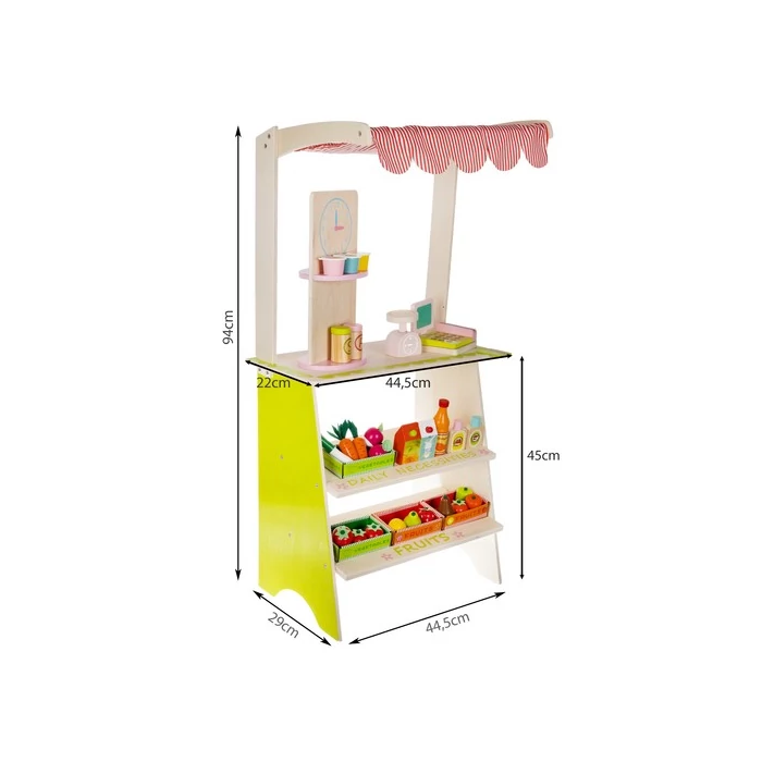 Fa piaci stand kiegészítőkkel