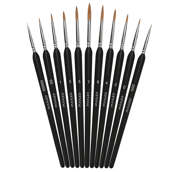 Festőecset készlet tartóval, 11 db