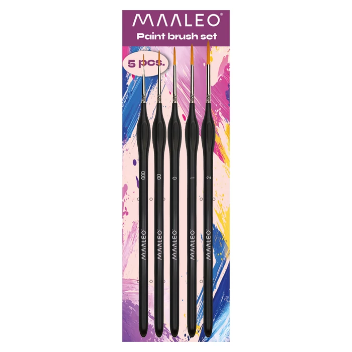 Festőecset készlet tartóval, 5db