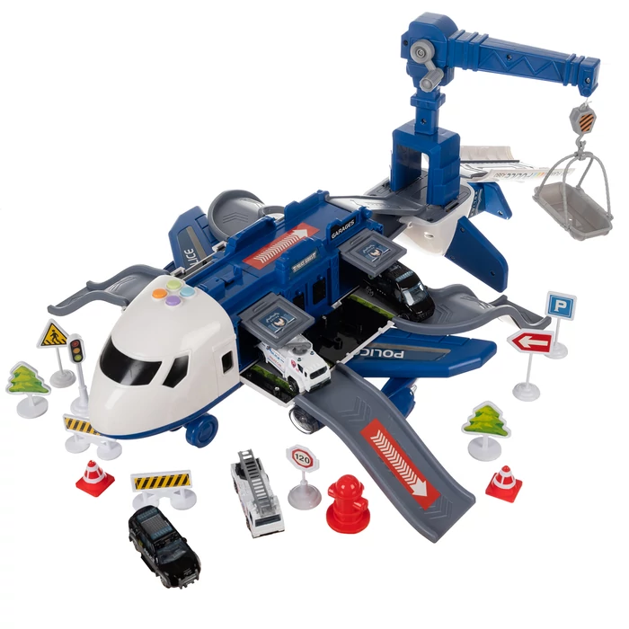 Összecsukható rendőrségi repülőgép és parkoló