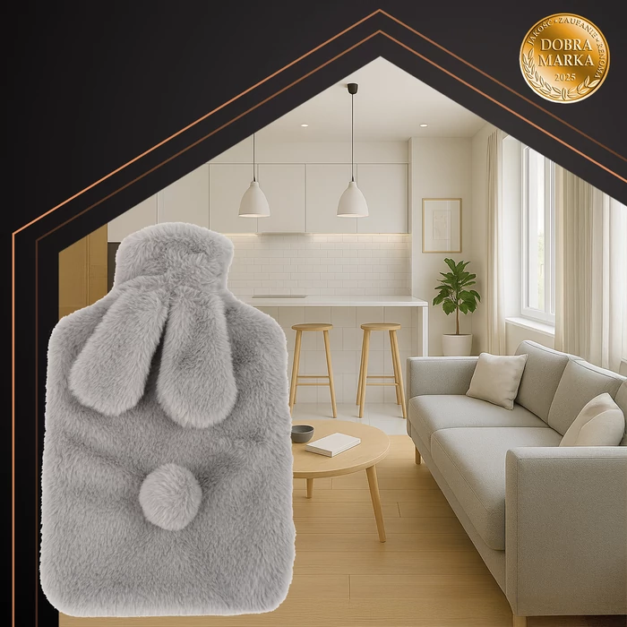 Nyuszifüles Melegvizes palack plüss borítással