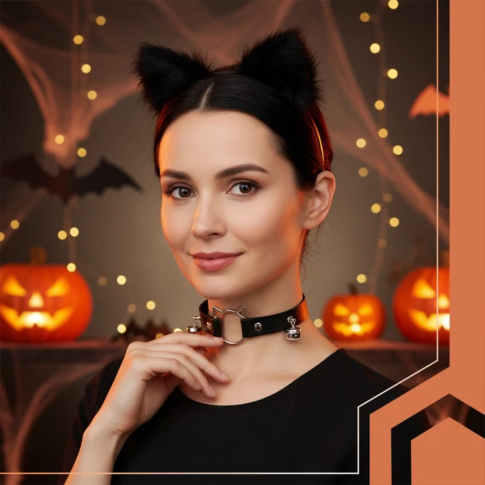 3 részes macska jelmez - fekete