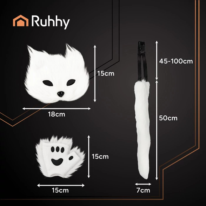 4 részes macska jelmez - fehér