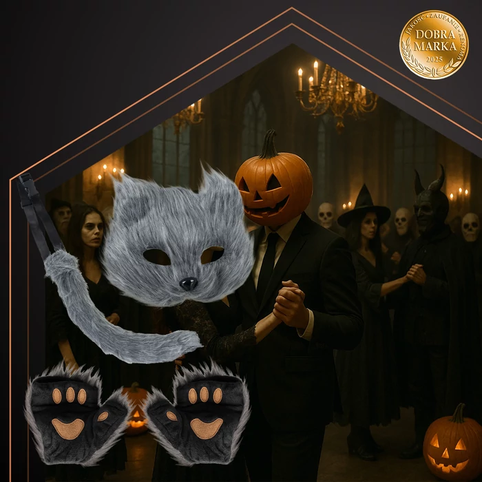 4 részes macska jelmez - szürke