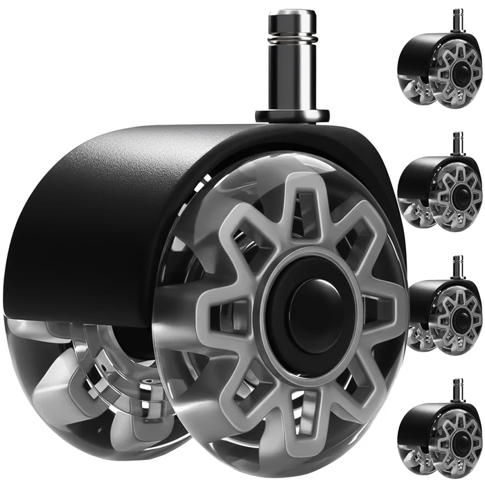 Szürke forgószék kerekek - 5 db