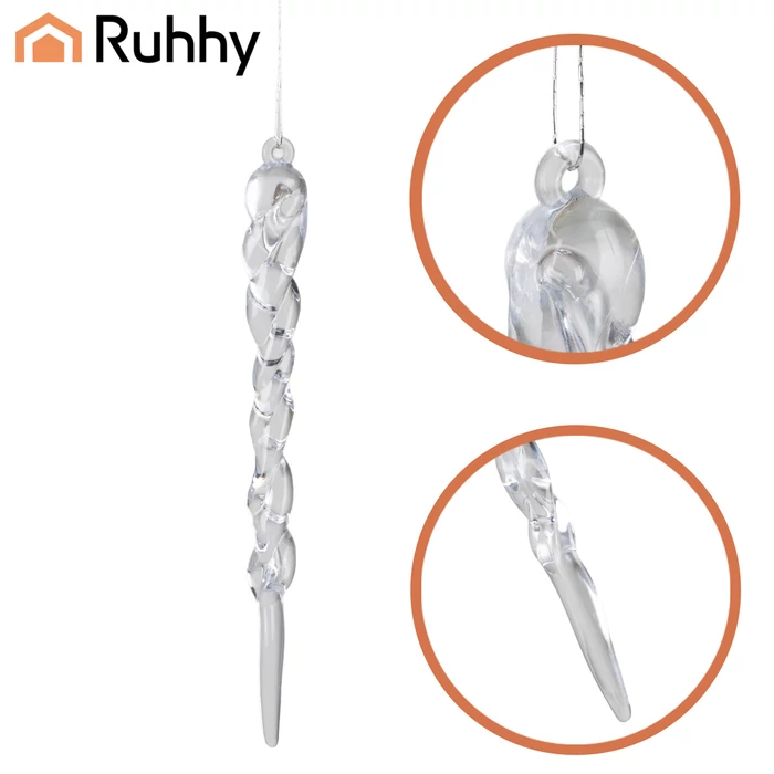 Jégcsap karácsonyfadísz 12 db