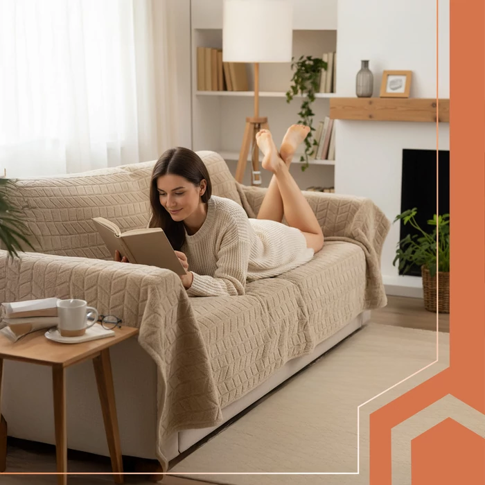 RUHHY fűthető dupla takaró – 180×130 cm, bézs