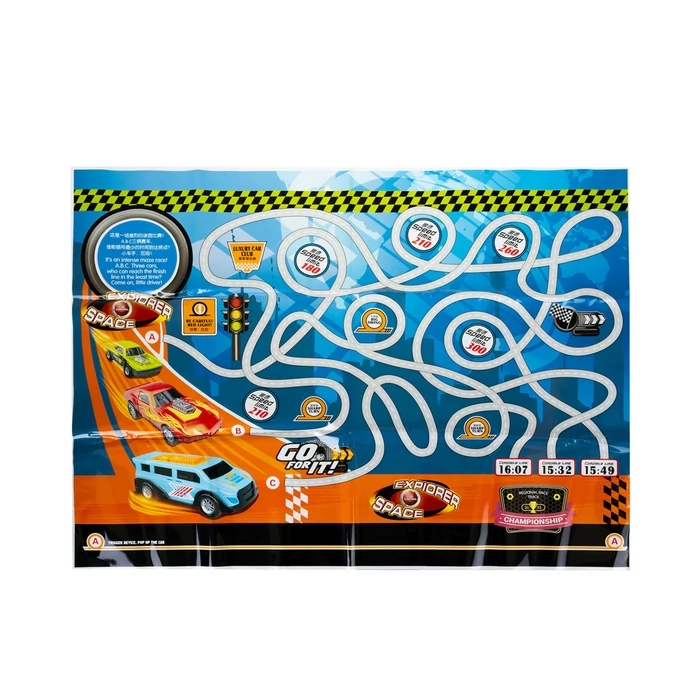 Autószállító játék kamion 6 darab autóval