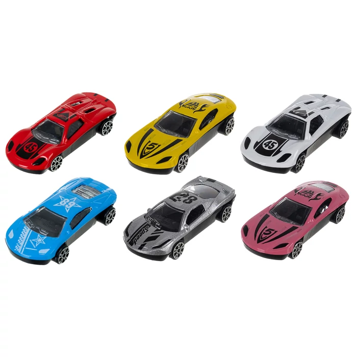 Autószállító játék kamion 6 darab autóval