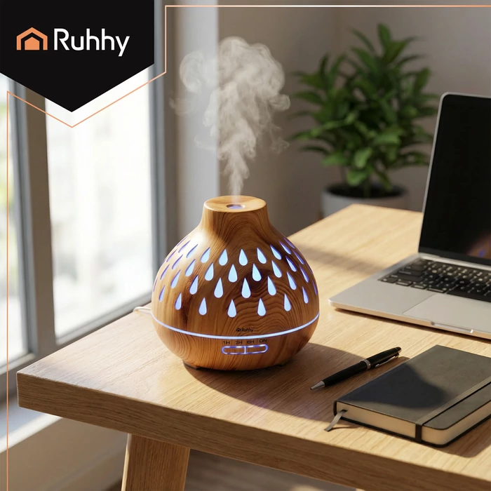 Ruhhy Puri aroma diffúzor és párásító LED háttérvilágítással, 400 ml