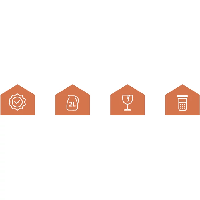 Ruhhy üveg teáskanna szűrővel, 2 L