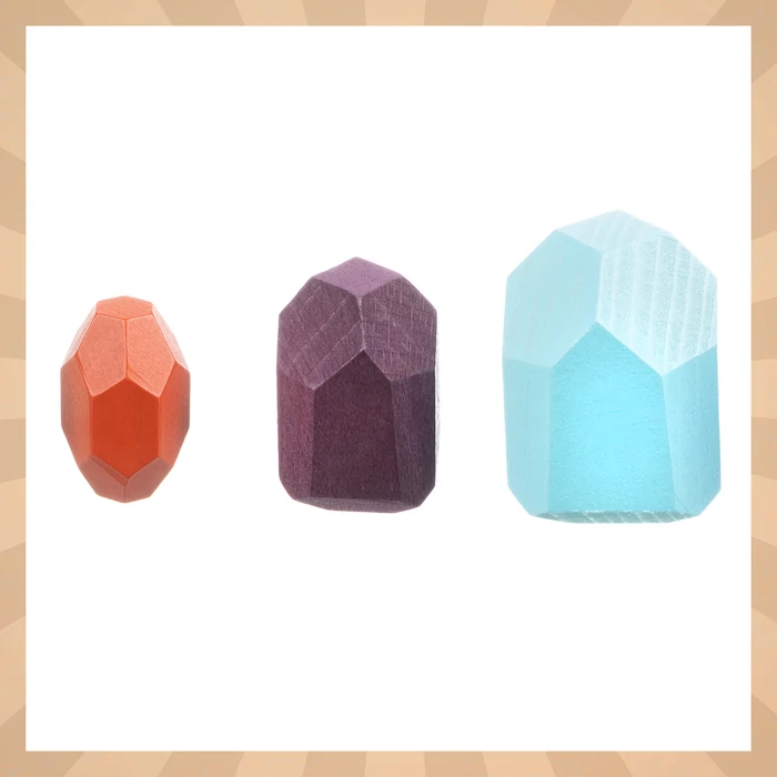 Kruzzel színes fa kőkocka készlet gyerekeknek, 16 db