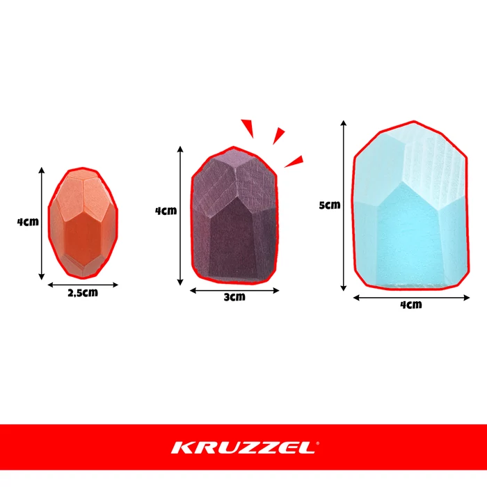 Kruzzel színes fa kőkocka készlet gyerekeknek, 16 db