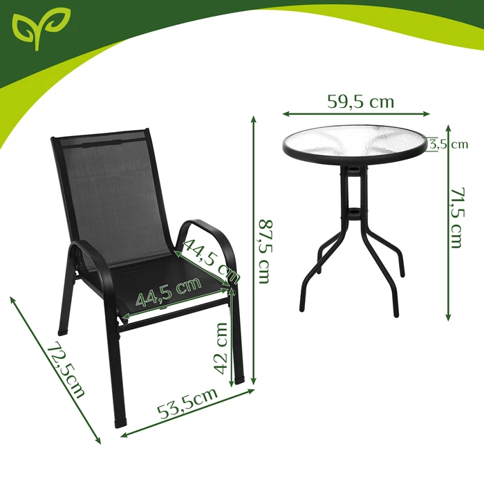 Kerti bútor szett - asztal + 2 szék