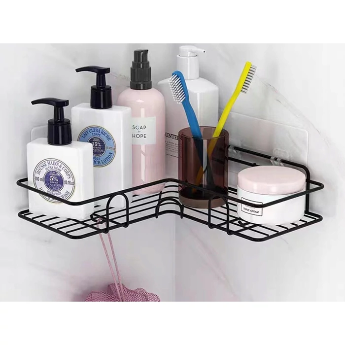 Fürdőszobai sarokpolc, fekete