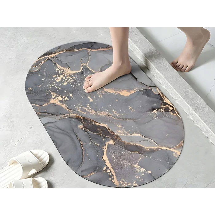 Csúszásmentes fürdőszobaszőnyeg, 60 x 40 cm, ovális