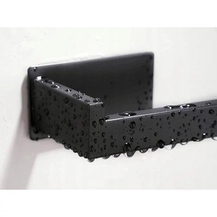 Felragasztható, acél WC-papír tartó, matt fekete