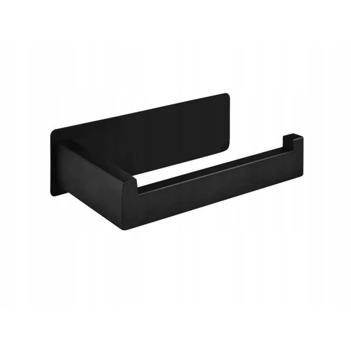 Felragasztható, acél WC-papír tartó, matt fekete