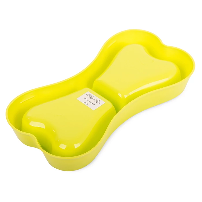 Műanyag tál háziállatoknak, dupla, 0,15L, sárga