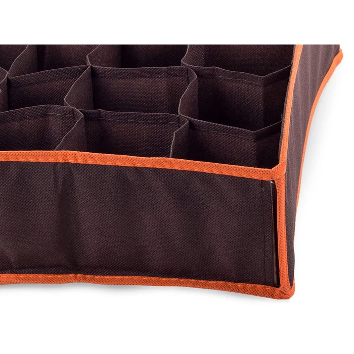 Fehérnemű tároló, 24 rekesz, fekete-narancs