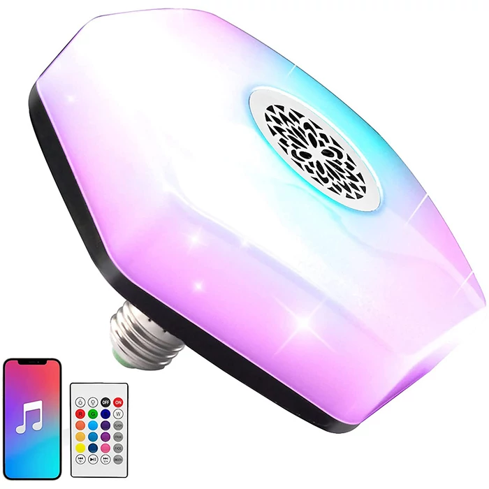 Színes LED izzó, bluetooth hangszóró, távirányítóval