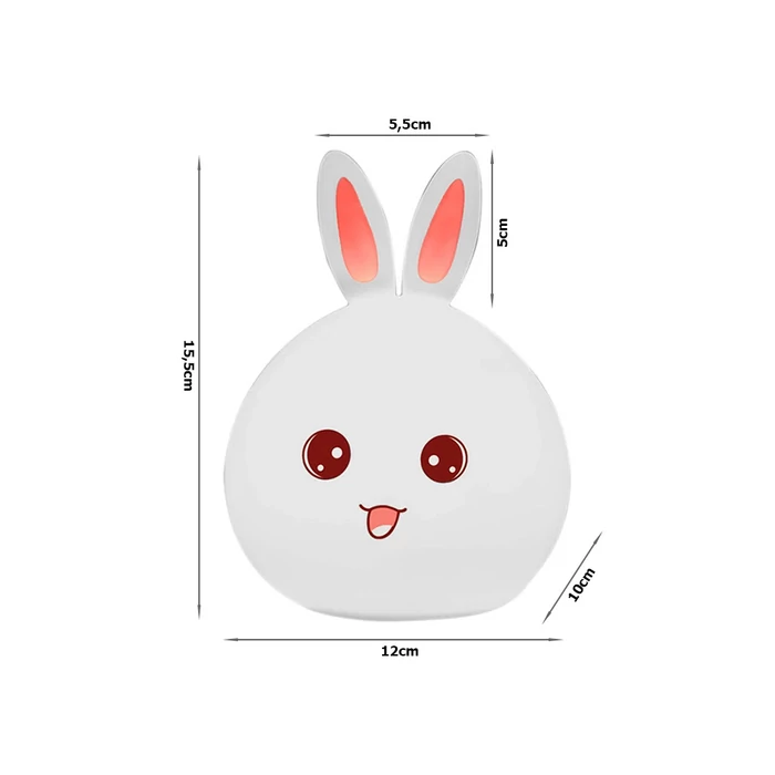 Gyermek éjjeli lámpa, nyuszi, elemes